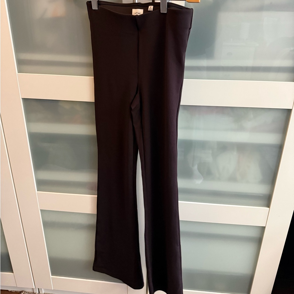 Aritzia Black Wide-Leg Ponte Pants